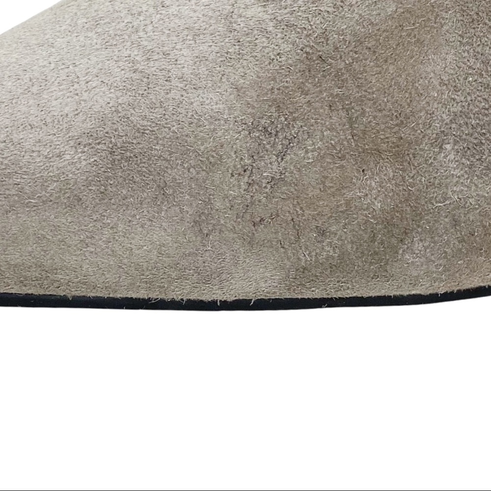 SOLD! Alias Mae Ahara Grey Suede Pointed Toe Chunky Heel Ankle Boots - Picture 7 of 14